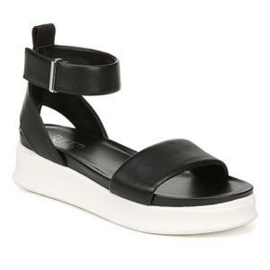 Franco Sarto Emmett Black and White Strap Sandal
